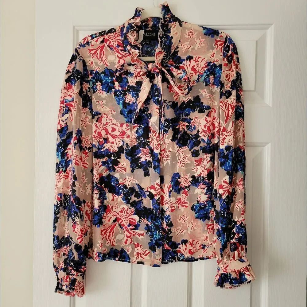 Saloni floral see through blouse US 10